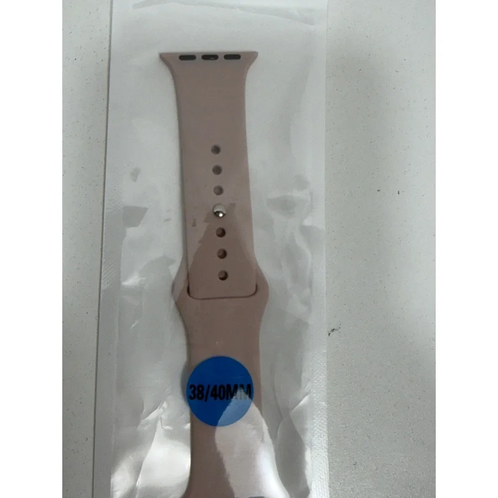 2 Pack Sport‎ Bands for Apple Watch 38mm 40mm Silicone Straps Beige Pink